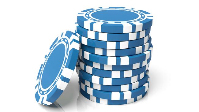 Blue gambling chips to go on casino story