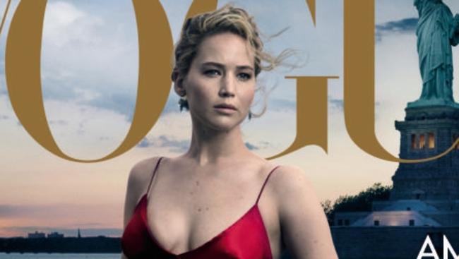 Jennifer Lawrence on the cover of Vogue, September 2017. Picture: Vogue