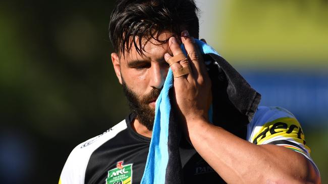 Mansour is still recovering from major facial surgery. (AAP Image/Mick Tsikas)