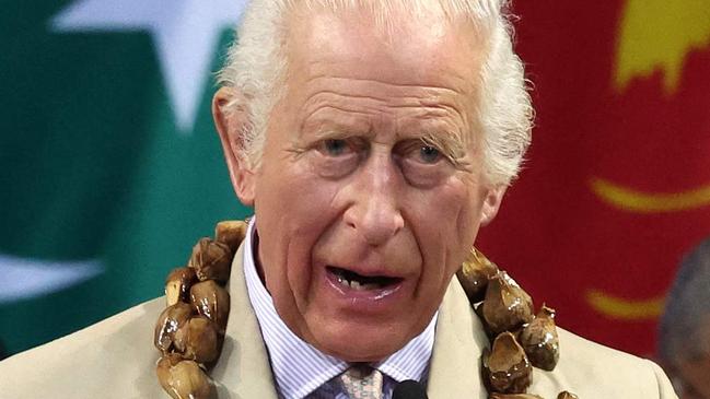 Britain's King Charles III delivers a speech during the opening ceremony for the Commonwealth Heads of Government Meeting (CHOGM) in Apia, Samoa, on October 25, 2024. (Photo by Fiona GOODALL / POOL / AFP)