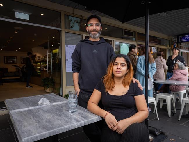 Nupur Bakshi and husband Prateek Arora work seven days a week because they can’t afford to hire more staff. Picture: Jason Edwards