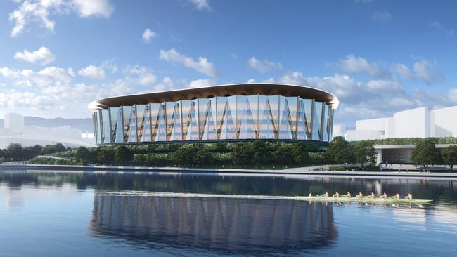 The proposed arena on the banks of the River Torrens. Picture: Supplied