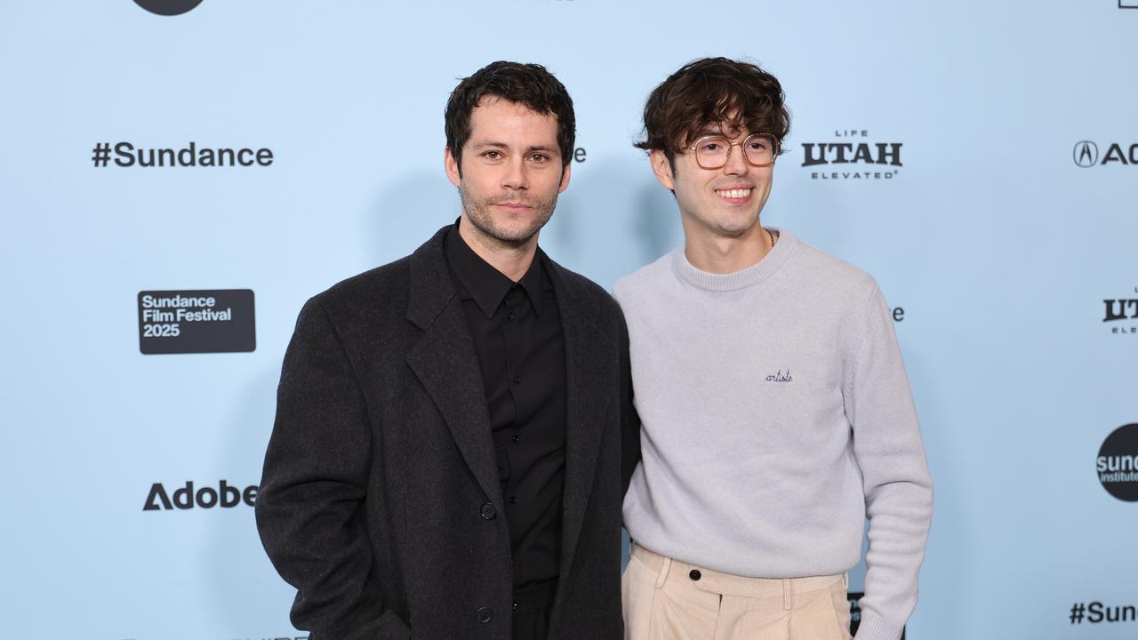 O'Brien and Sweeney, his Twinless co-star, writer and director. Picture: Neilson Barnard/Getty