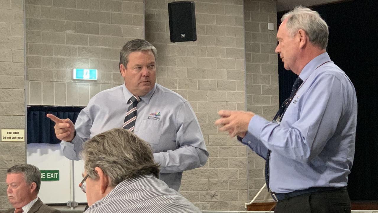 Mayor Cr Andrew Willcox, pictured with Development Assessment Manager Doug Mackay, wanted to know if the council had any grounds to refuse the subdivision proposal. Picture: Kirra Grimes.