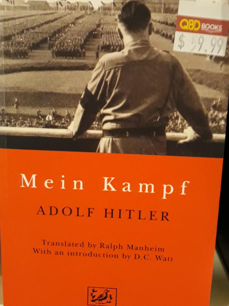 The Penguin Random House edition of Mein Kampf at QBD Chadstone. Picture: Supplied