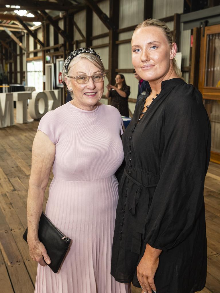 Joan Price (left) and Tara Reynolds at the slot holder draw luncheon for Mort and Co King of the Mountain at The Goods Shed, Friday, October 7, 2022. Picture: Kevin Farmer