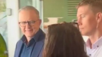 Prime Minister Anthony Albanese was heckled at a Darwin cafe.