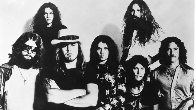 Lynyrd Skynyrd in 1977. Founder Ronnie Van Zant is third from the left.