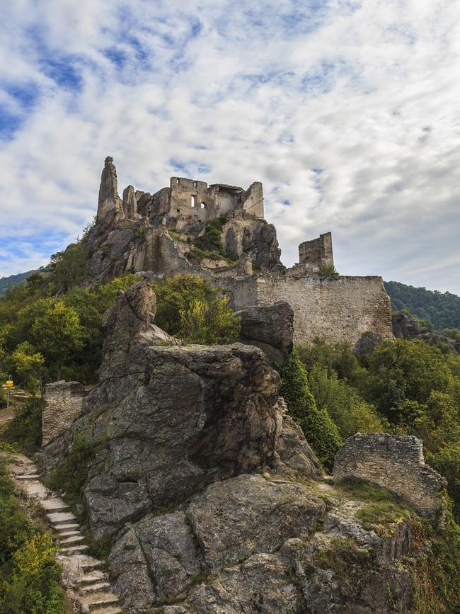 The ruined castle in Durnstein, Austria.