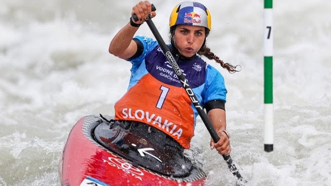 Jessica Fox competing at the second ICF world cup in Bratislava, Slovakia. Picture: Bence Vekassy