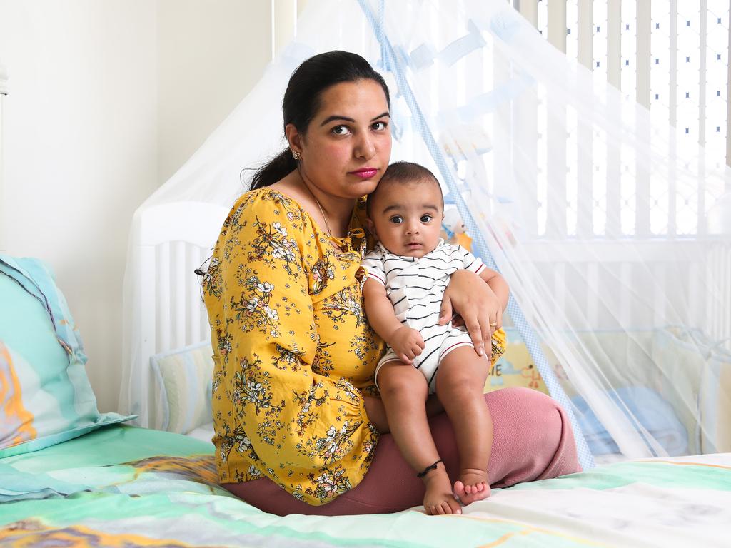 Brisbane’s Jagmeet Randhawa gave birth to her baby boy Arbab just before the merger of the maternity and gynaecology units at the Royal Brisbane and Women’s Hospital. She shared a maternity ward with another new mum. “There is already a lot of anxiety around giving birth, especially with the first baby,” she said. “I think I would have had a panic attack if I had to share a room with a woman who had just lost her baby. It would instil a real fear. But how awful for any woman who has had such a loss to have to hear the cries of another mother’s baby and watch another woman hold the child. I can’t imagine the grief.” Picture: Zak Simmonds