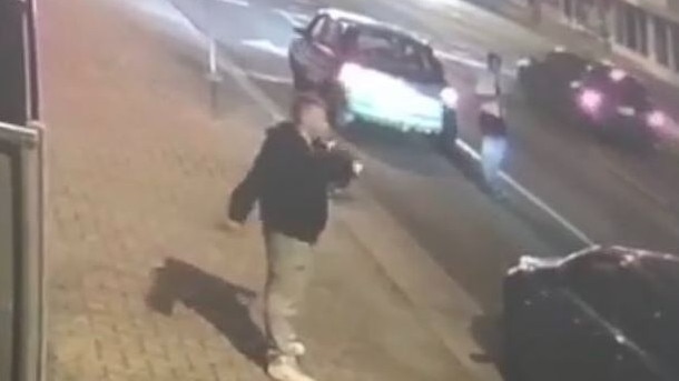 Police want to speak to this man captured on CCTV running from the scene. Picture: Tim Hatfield/7NEWS Adelaide.