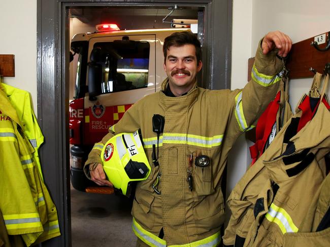 Fire and Rescue NSW firefighter Evan Lister, 25, said he was able to dedicate extra time to online learning. Picture: Toby Zerna