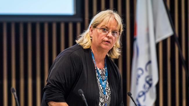 Amanda Stapledon at a Casey Council meeting. Picture: Jake Nowakowski