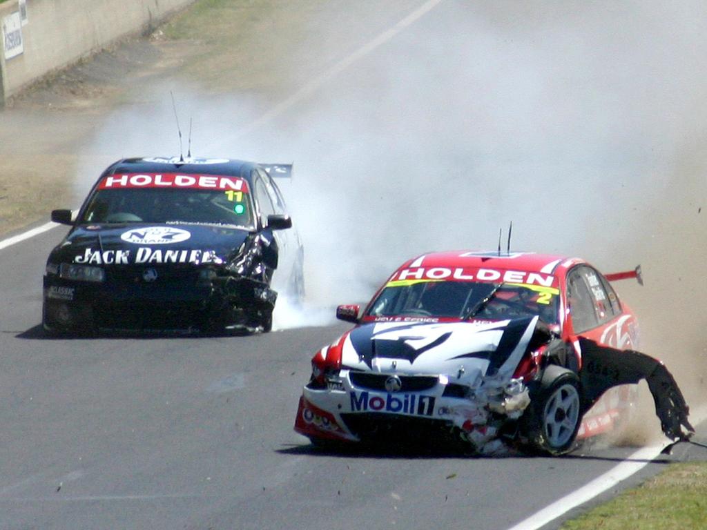 Things haven’t always gone to plan for Mark Skaife, like this incident with Jack Perkins in 2006.