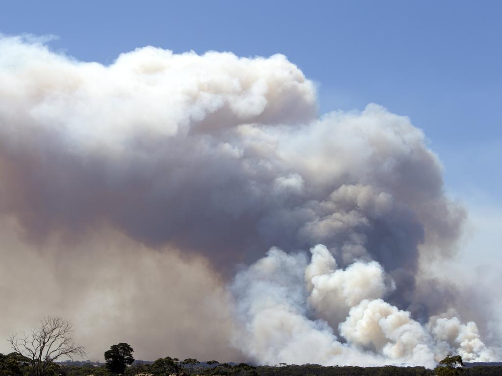 Plumes of smoke were visible at the time of the fire. Picture: Emma Brasier/AAP