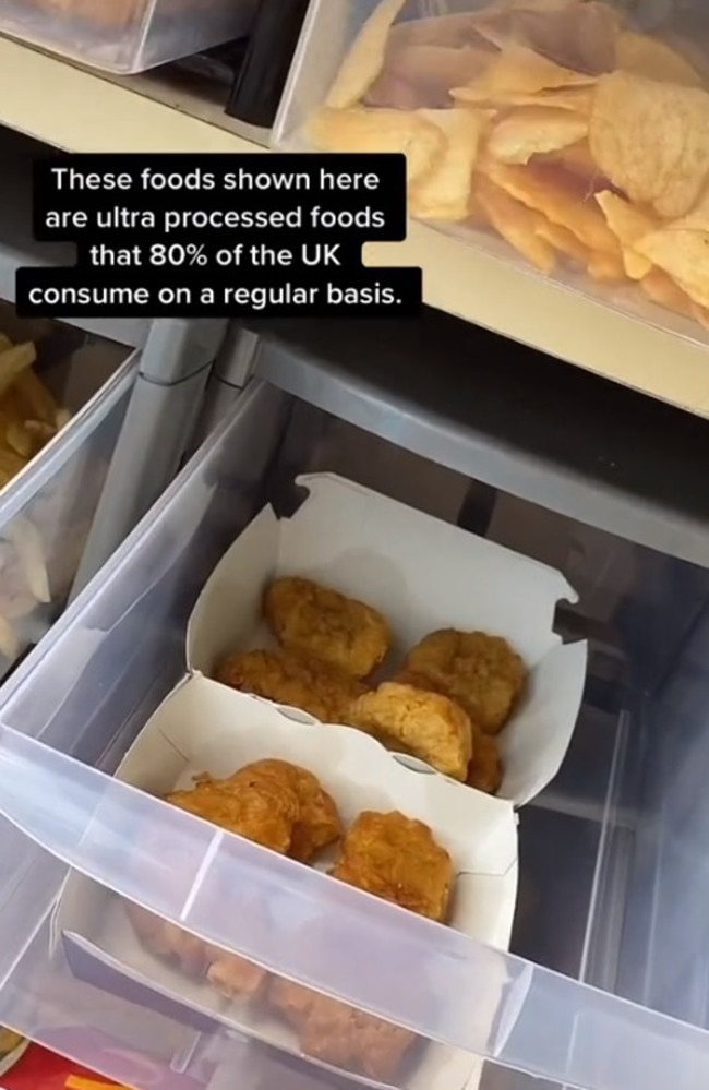 The TikTok user’s mum, who is a nutritionist and psychotherapist, has been collecting the foods for about two years. Picture: Tiktok/elifgkandemir