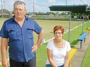 Greenkeeper Colon Gorrie and club manager Amy Ambrey are unimpressed by the attack on the greens. Picture: Mike Knott