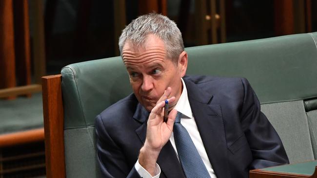 Former leader of the opposition Bill Shorten listens as Labor member for Gilmore Fiona Phillips makes her maiden speech in the House of Representatives yesterday. Picture: AAP