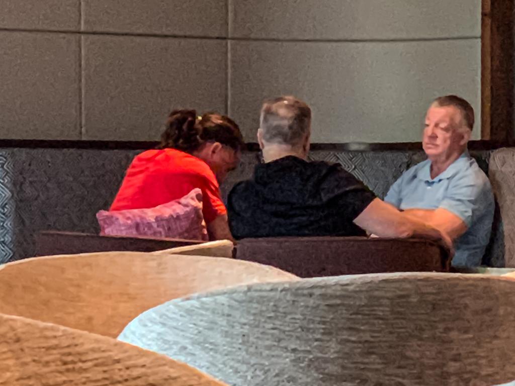 Raymond Faitala-Mariner (left) has held crisis talks with Bulldogs head of football Phil Gould at Canterbury Leagues Club. Picture: Supplied