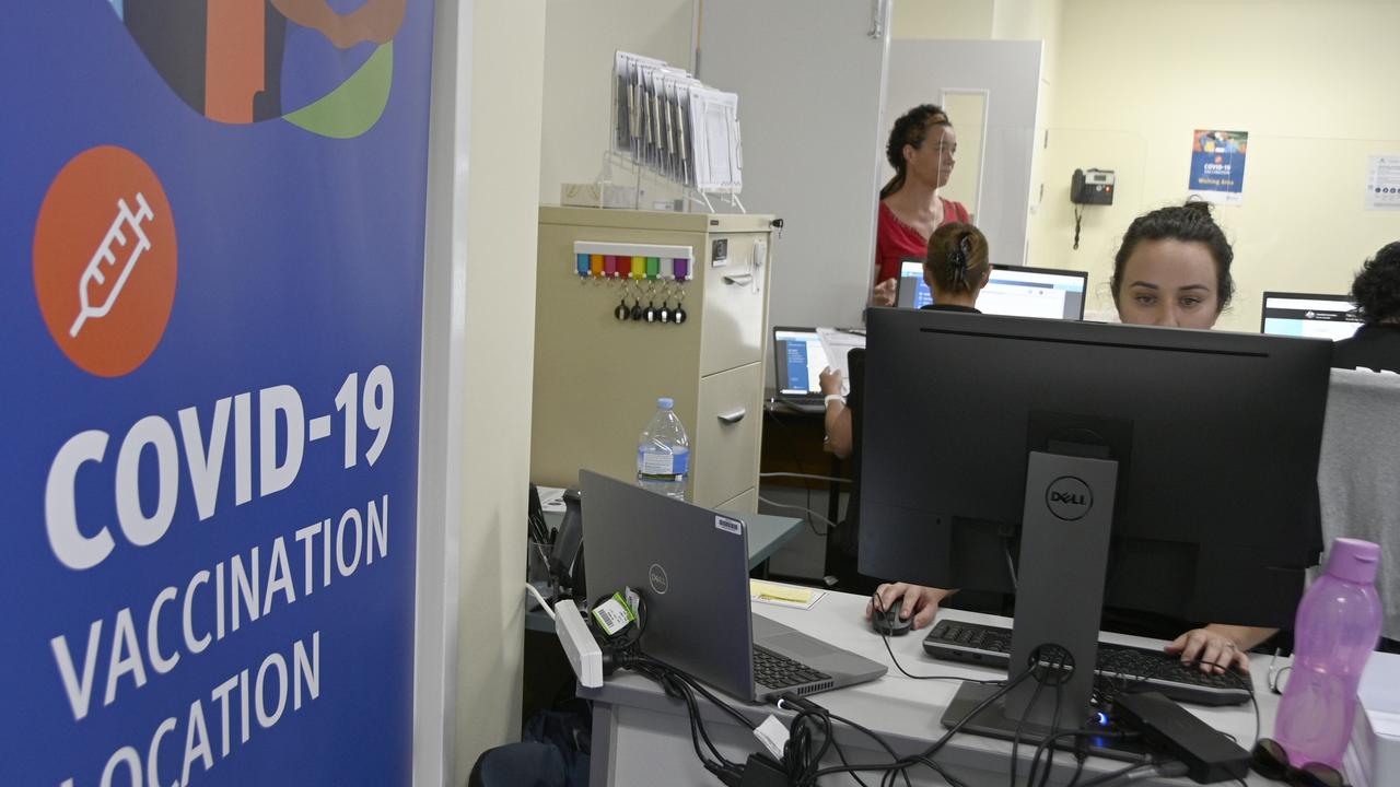 Darling Downs Health Nurse Casey Zeller was the first vaccine recipient at Toowoomba Hospital.