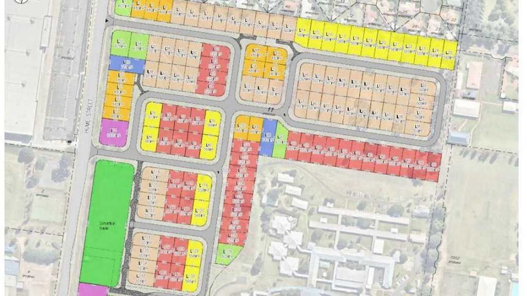 The Catholic Church's proposed subdivision of its land in Hume Street. Picture: Contributed