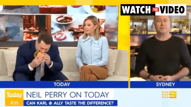 Neil Perry and Karl Stefanovic approve of new v2 vegan burger (Today)