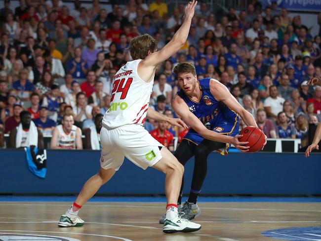 Brisbane centre Matt Hodgson drained 17 points for the Bullets. Picture: Jono Searle/Getty Images