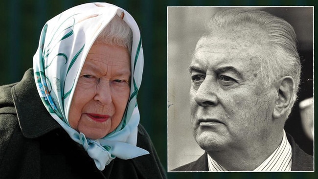 The Queen, left, and former prime minister Gough Whitlam.