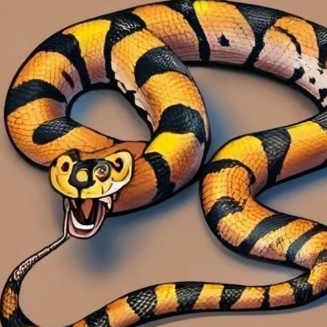 Cartoon image of the Eastern Tiger Snake.