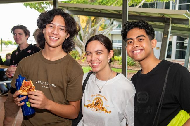 Lynden Terry, Gracieella Davidson and Jann Macatangay experience a day in the life of a uni student at CQUniversity's Mackay Uni Experience.Picture: Michaela Harlow