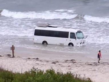 A bus has got bogged at Aldinga Beach