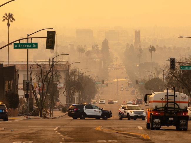 Smoke from the Eaton Fire blankets the air of Altadena, California, on January 9, 2025. Picture: Zoe Meyers/AFP