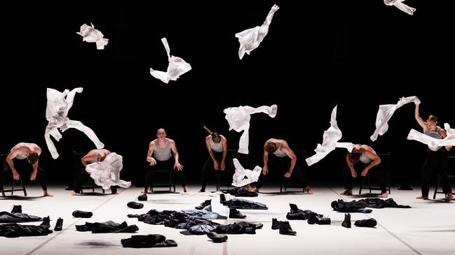 Sydney Dance Company in Ohad Naharin’s work set to the Passover song Echad Mi Yodea, part of the Decadance performance at the Sydney Opera House. Picture: Daniel Boud