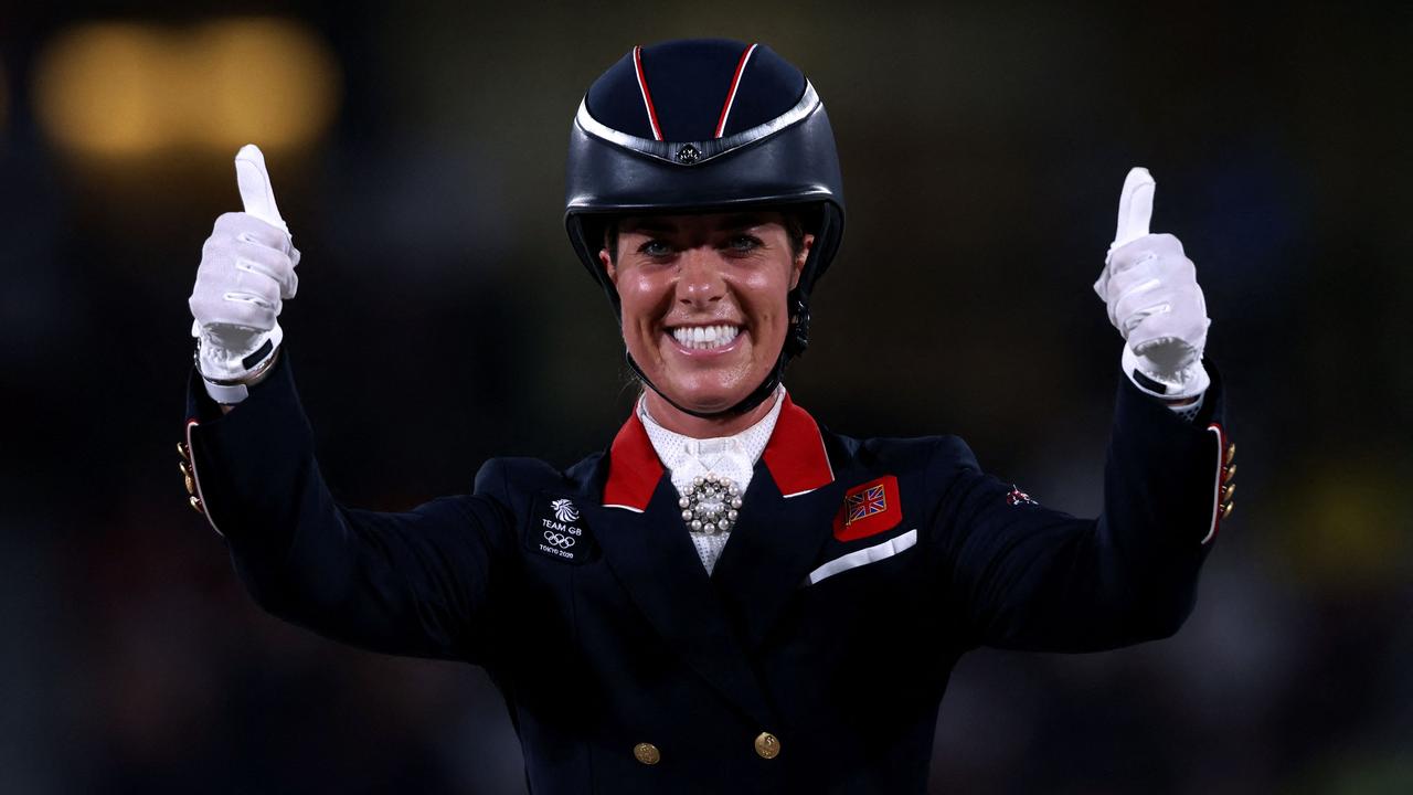 Dujardin reacts after competing at the Tokyo Olympic Games. (Photo by Behrouz MEHRI/AFP)