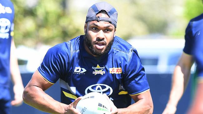 The Dolphins are circling Cowboys speedster Hamiso Tabuai-Fidow. Picture: Shae Beplate