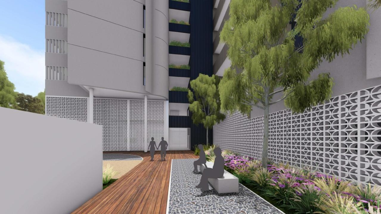 An artist render of revealing the vision for the Mission Australia social housing units on McLeod St. Picture: Supplied