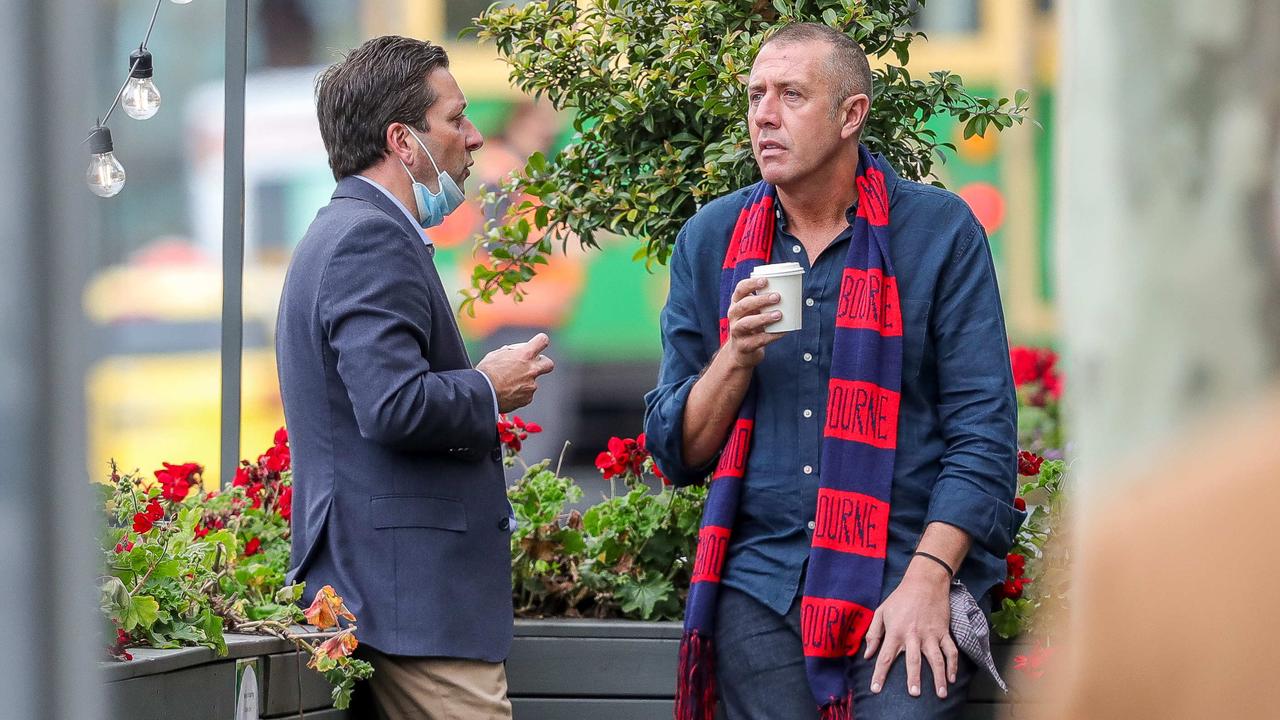 Matthew Guy with his then chief of staff, Mitch Catlin. Picture: Tim Carrafa