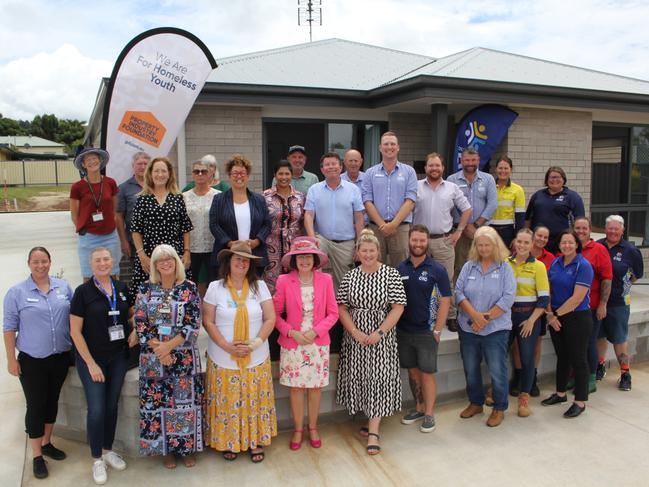 A group of supporters outside the newly opened Haven House in Kingaroy on February 4 2025. Accommodation for at-risk youth.