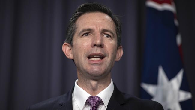 Acting Foreign Affairs Minister Simon Birmingham says Australian diplomats have helped forge new export markets. Picture: NCA NewsWire / Gary Ramage