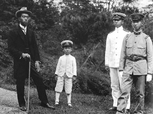 History. Japan's Emperor Taisho's four sons Hirohito, Takahito, Nobuhito and Yasuhito in 1921. Public domain image