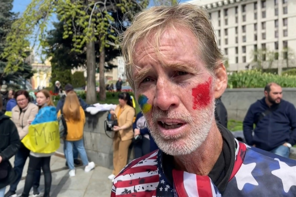 This screengrab taken from AFPTV on September 16, 2024 shows Ryan Wesley Routh speaking during an interview at a rally in support of Ukraine