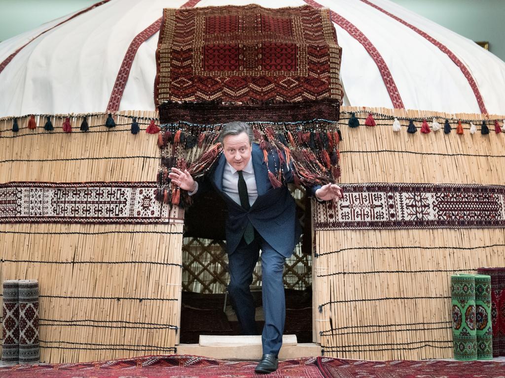 Foreign Secretary Lord David Cameron visits the National Carpet Museum during his five day visit to Central Asia in Ashgabat, Turkmenistan. Picture: Stefan Rousseau/Getty Images