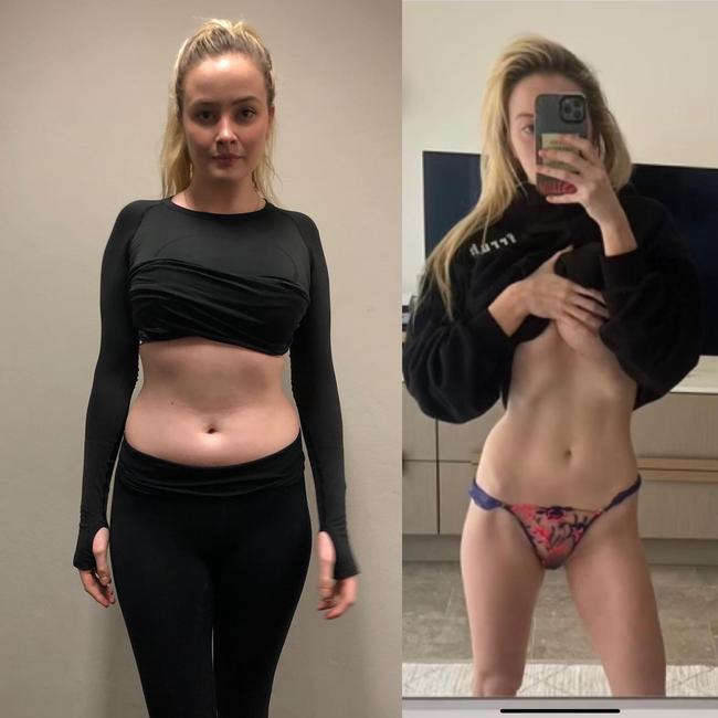 Simone Holtznagel’s before and after pictures shared to her Instagram.