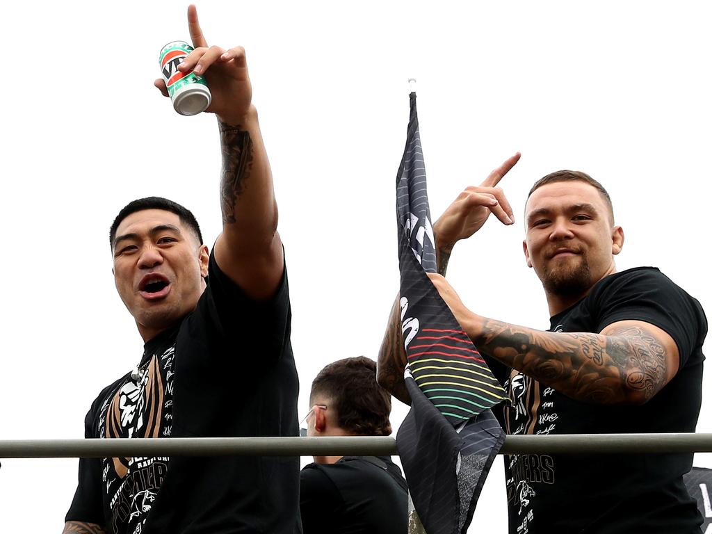 2021 premiers Penrith got two starting props, Moses Leota and James Fisher-Harris, for less than $1 million combined. Picture: Brendon Thorne/Getty Images