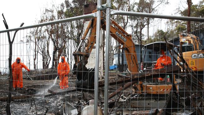 The area being cleaned up after the bushfires.