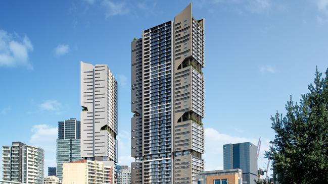 A concept image of the rejected twin tower development at 189 Macquarie St, Parramatta.