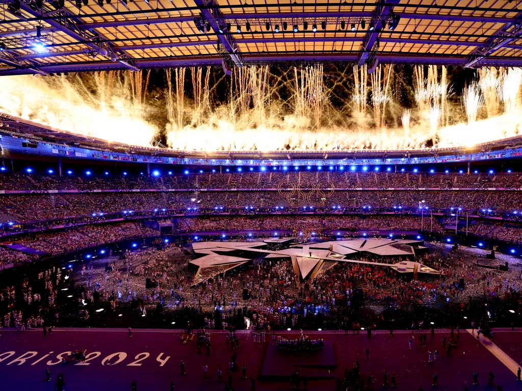 Inside the stadium for the closing ceremony. Picture: Michael Reaves/Getty Images