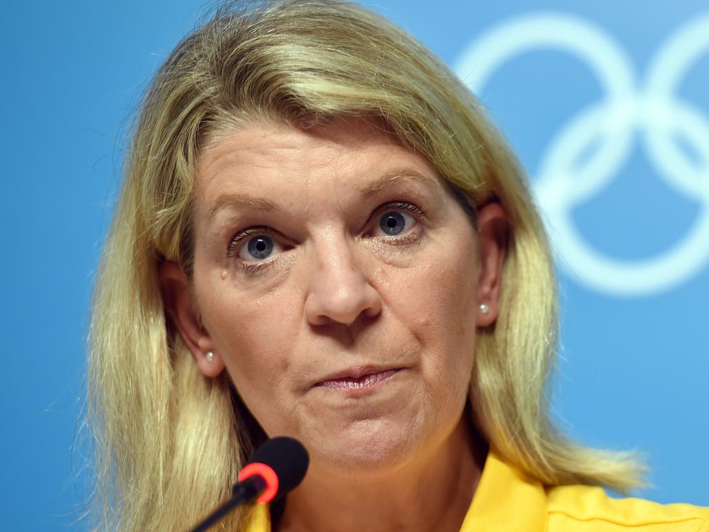 Australia’s Rio chef de mission Kitty Chiller was ‘having kittens’ as officials scrambled to free the nine detained Aussie Olympians. Picture: AAP