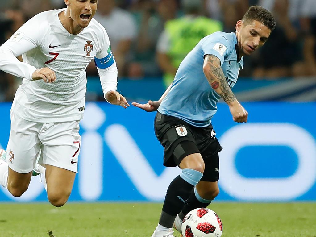 Lucas Torreira, pictured here in action for Uruguay at the World Cup, should provide midfield steel for Arsenal.